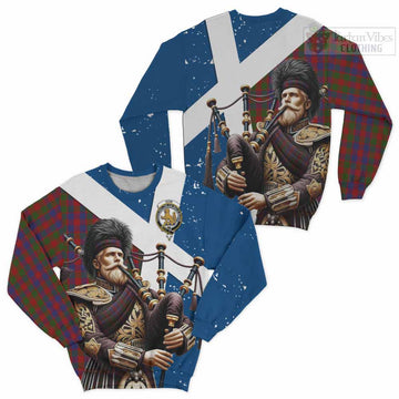 Gow Tartan Sweatshirt with Family Crest Scottish Bagpiper Vibes Unisex - Tartan Vibes Clothing