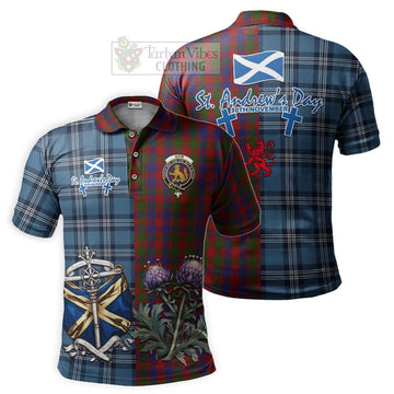 Gow Tartan Polo Shirt Happy St. Andrew's Day Half Tartan Style Kid - Tartan Vibes Clothing
