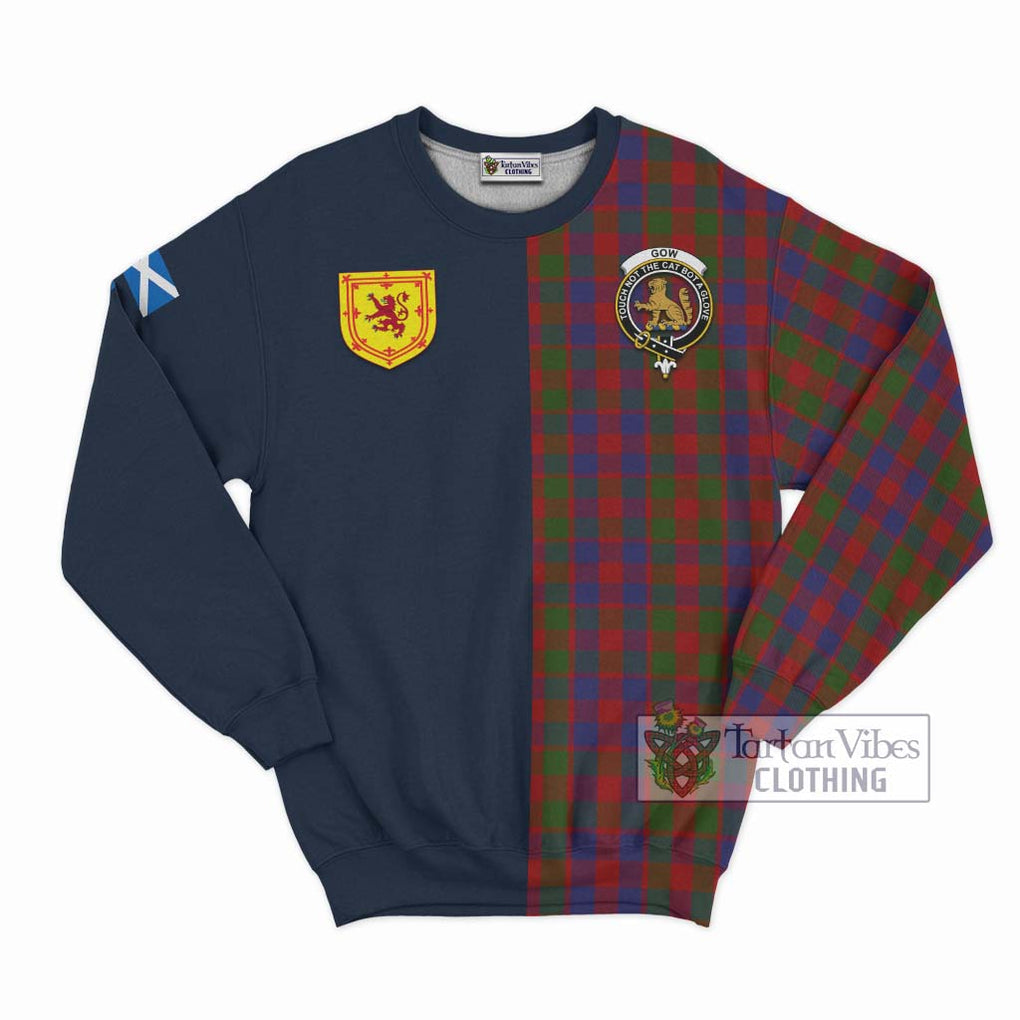 Gow Tartan Sweatshirt Alba with Scottish Lion Royal Arm Half Style Unisex - Tartan Vibes Clothing