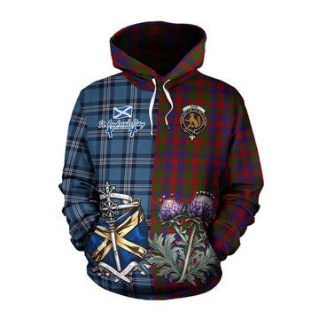 Gow Tartan Cotton Hoodie Happy St. Andrew's Day Half Tartan Style Pullover Hoodie XS - Tartan Vibes Clothing