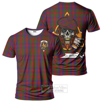 Gow Tartan T-Shirt with Family Crest and Bearded Skull Holding Bottles of Whiskey Kid's Shirt - Tartan Vibes Clothing
