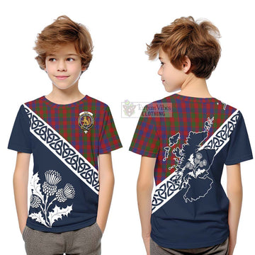 Gow Tartan Kid T-Shirt Featuring Thistle and Scotland Map Youth XL Size14 - Tartan Vibes Clothing