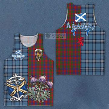 Gow Tartan Men's Tank Top Happy St. Andrew's Day Half Tartan Style Men - Tartan Vibes Clothing
