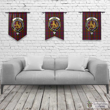 Gow Tartan Gonfalon, Tartan Banner with Family Crest Rectangle - Tartan Vibes Clothing