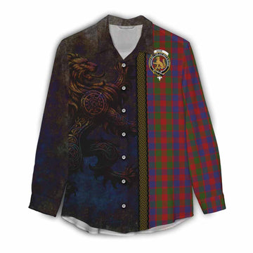 Gow Tartan Family Crest Women's Casual Shirt Alba Gu Brath Be Brave Lion Ancient Style Female - Tartan Vibes Clothing