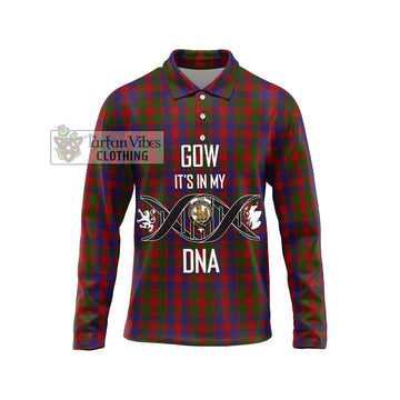 Gow Tartan Long Sleeve Polo Shirt with Family Crest DNA In Me Style Unisex - Tartan Vibes Clothing