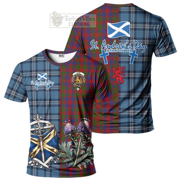 Gow Tartan T-Shirt Happy St. Andrew's Day Half Tartan Style Kid's Shirt - Tartan Vibes Clothing