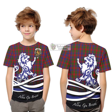 Gow Tartan Kid T-Shirt with Alba Gu Brath Regal Lion Emblem Youth XL Size14 - Tartan Vibes Clothing