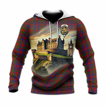 Gow Tartan Family Crest Knitted Hoodie with Scottish Ancient Castle Style Unisex Knitted Pullover Hoodie - Tartan Vibes Clothing