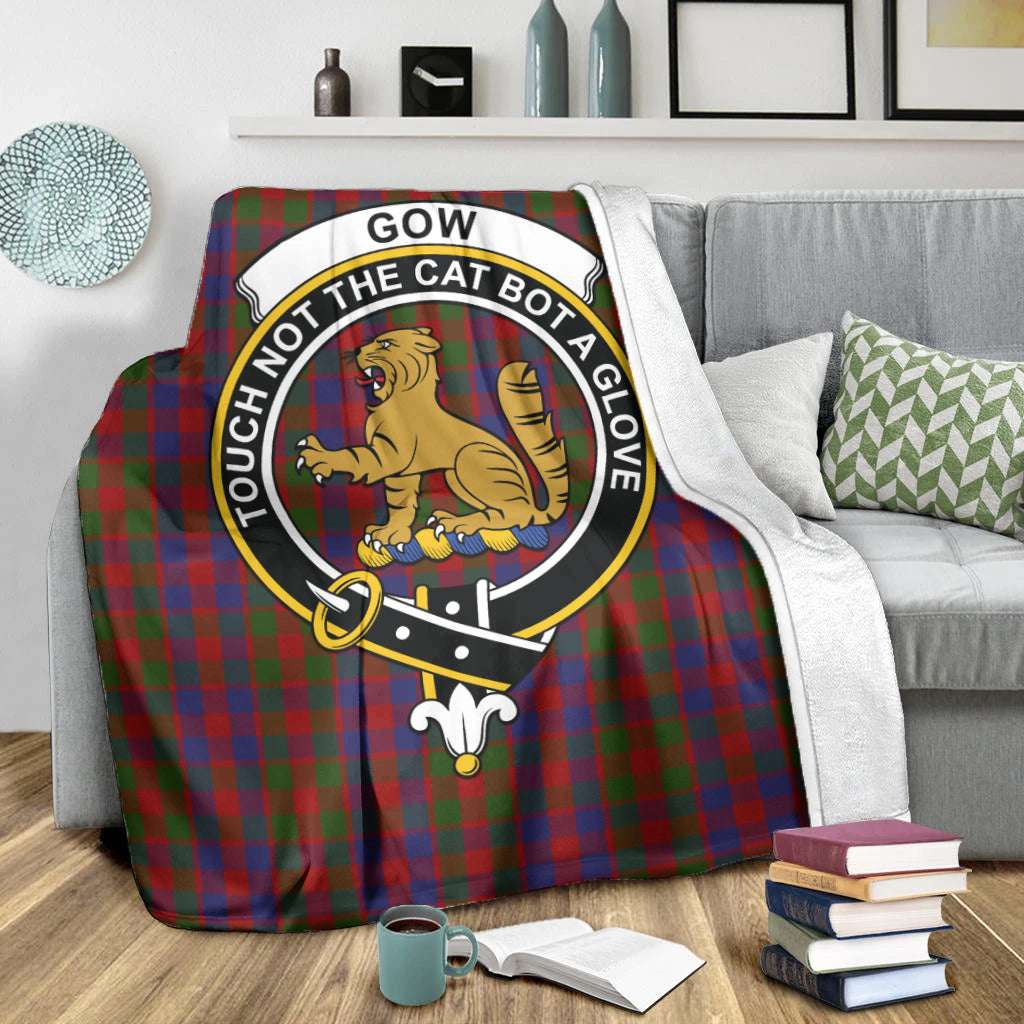 Gow Tartan Blanket with Family Crest X-Large 59 x 79 inches 150 x 200 cm - Tartan Vibes Clothing