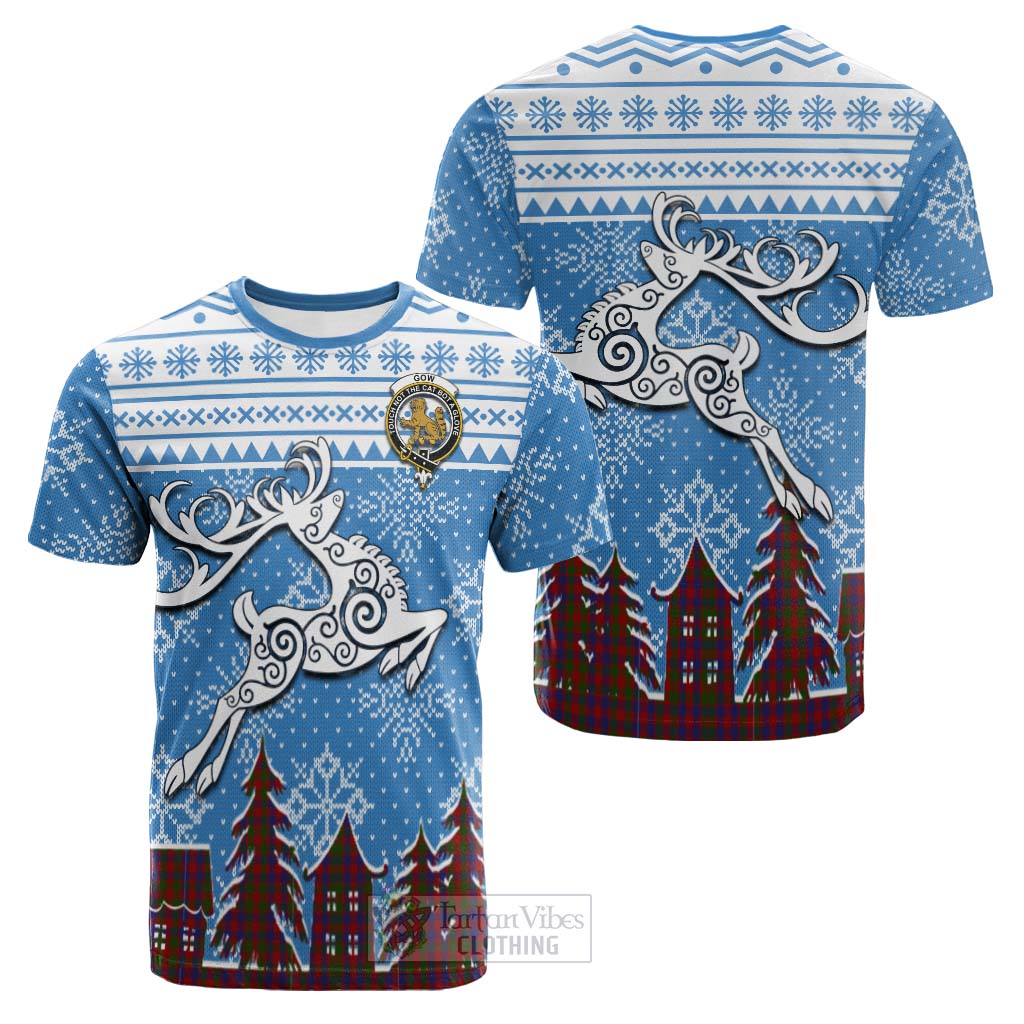 Gow Clan Christmas Cotton T-shirt Celtic Reindeer Style Kid's Shirt - Tartan Vibes Clothing