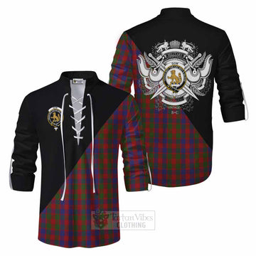 Gow Tartan Ghillie Kilt Shirt with Family Crest and Military Logo Style Men - Tartan Vibes Clothing
