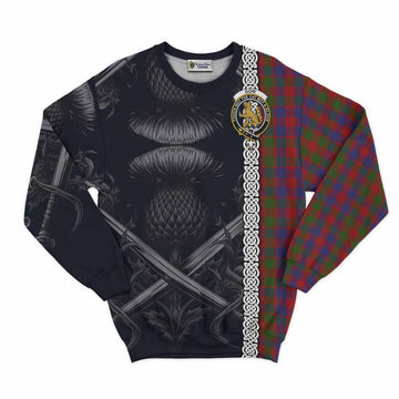 Gow Tartan Sweatshirt with Family Crest Cross Sword Thistle Celtic Vibes Unisex - Tartan Vibes Clothing