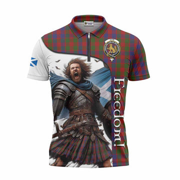 Gow Crest Tartan Zipper Polo Shirt Inspired by the Freedom of Scottish Warrior Unisex - Tartan Vibes Clothing