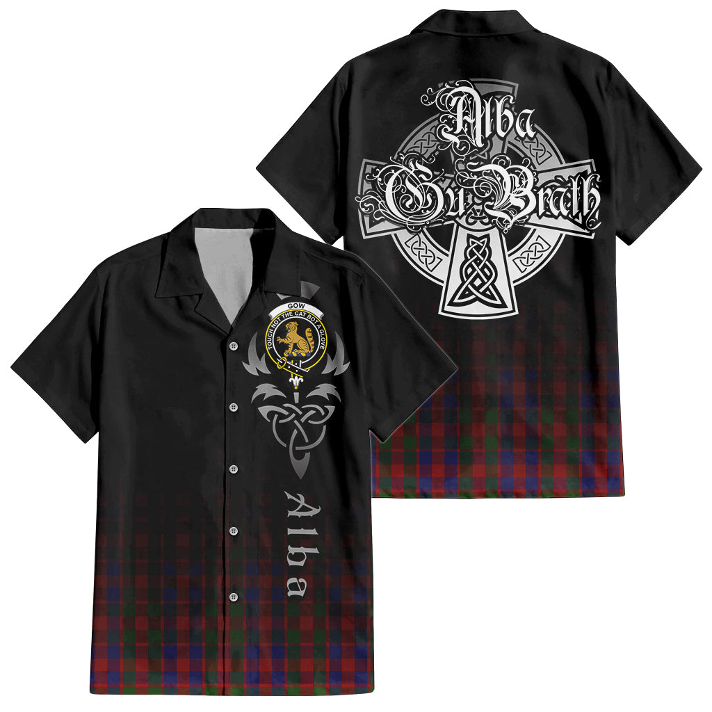 Gow Tartan Hawaiian Shirt Shirt Featuring Alba Gu Brath Family Crest Celtic Inspired Kid - Tartan Vibes Clothing