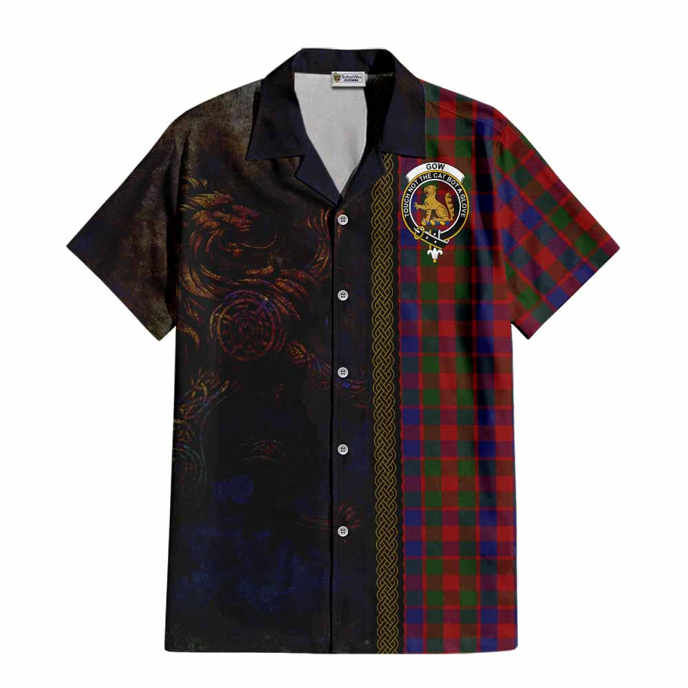 Gow Tartan Family Crest Hawaiian Shirt Alba Gu Brath Be Brave Lion Ancient Style Kid - Tartan Vibes Clothing