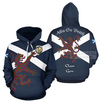 Gow Tartan Lion Rampant Hoodie Proudly Display Your Heritage with Alba Gu Brath and Clan Name Zip Hoodie - Tartan Vibes Clothing