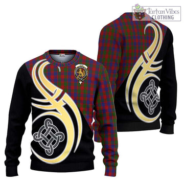 Gow Tartan Ugly Sweater with Family Crest and Celtic Symbol Style Unisex - Tartan Vibes Clothing