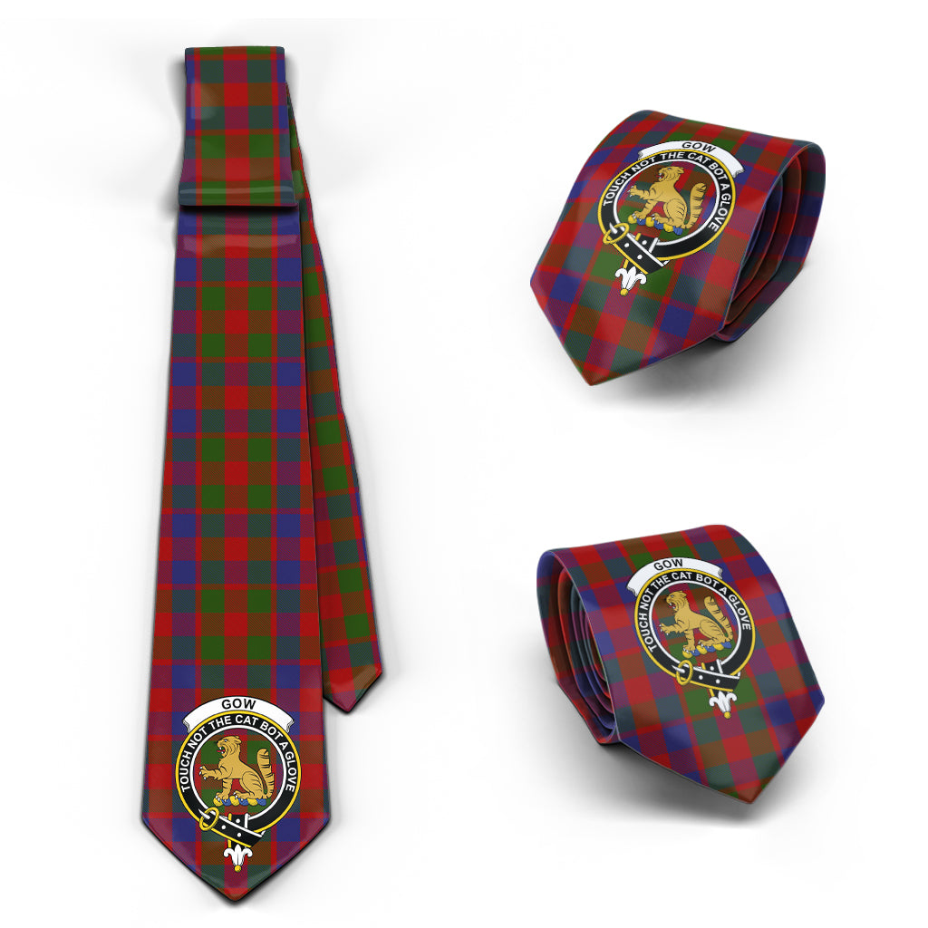 Gow Tartan Classic Necktie with Family Crest Necktie One Size - Tartan Vibes Clothing