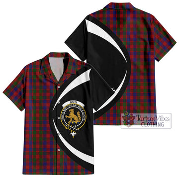 Gow Tartan Short Sleeve Button Up with Family Crest Circle Style Kid - Tartan Vibes Clothing