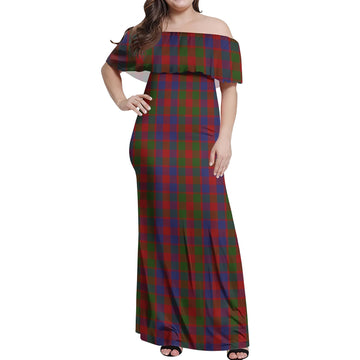 Gow Tartan Off Shoulder Long Dress Women's Dress - Tartan Vibes Clothing