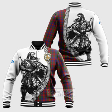 Gow Tartan Clan Crest Baseball Jacket with Highlander Warrior Celtic Style Unisex - Tartan Vibes Clothing
