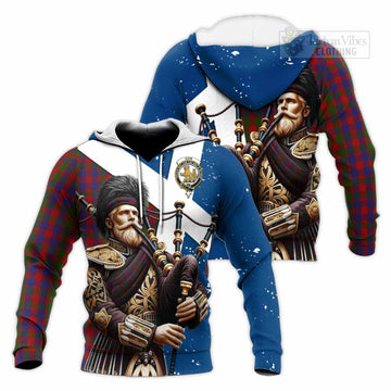 Gow Tartan Knitted Hoodie with Family Crest Scottish Bagpiper Vibes Unisex Knitted Pullover Hoodie - Tartan Vibes Clothing