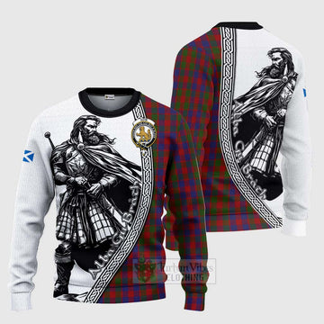 Gow Tartan Clan Crest Knitted Sweater with Highlander Warrior Celtic Style Unisex - Tartan Vibes Clothing