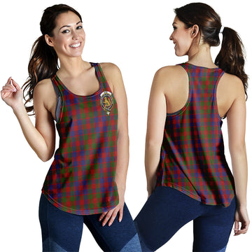 Gow Tartan Women Racerback Tanks with Family Crest 4XL - Tartan Vibes Clothing