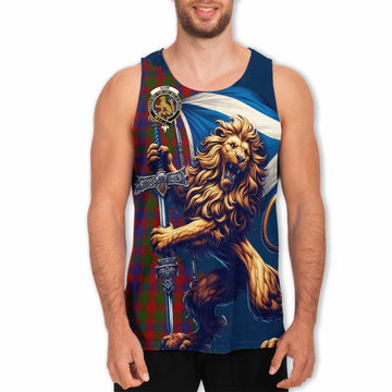 Gow Tartan Family Crest Men's Tank Top with Scottish Majestic Lion Men - Tartan Vibes Clothing