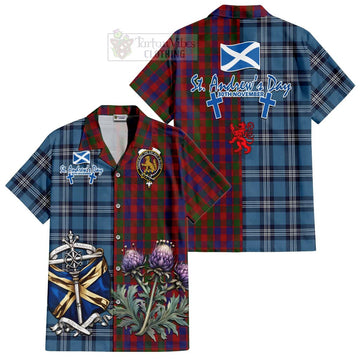 Gow Tartan Hawaiian Shirt Happy St. Andrew's Day Half Tartan Style Kid - Tartan Vibes Clothing
