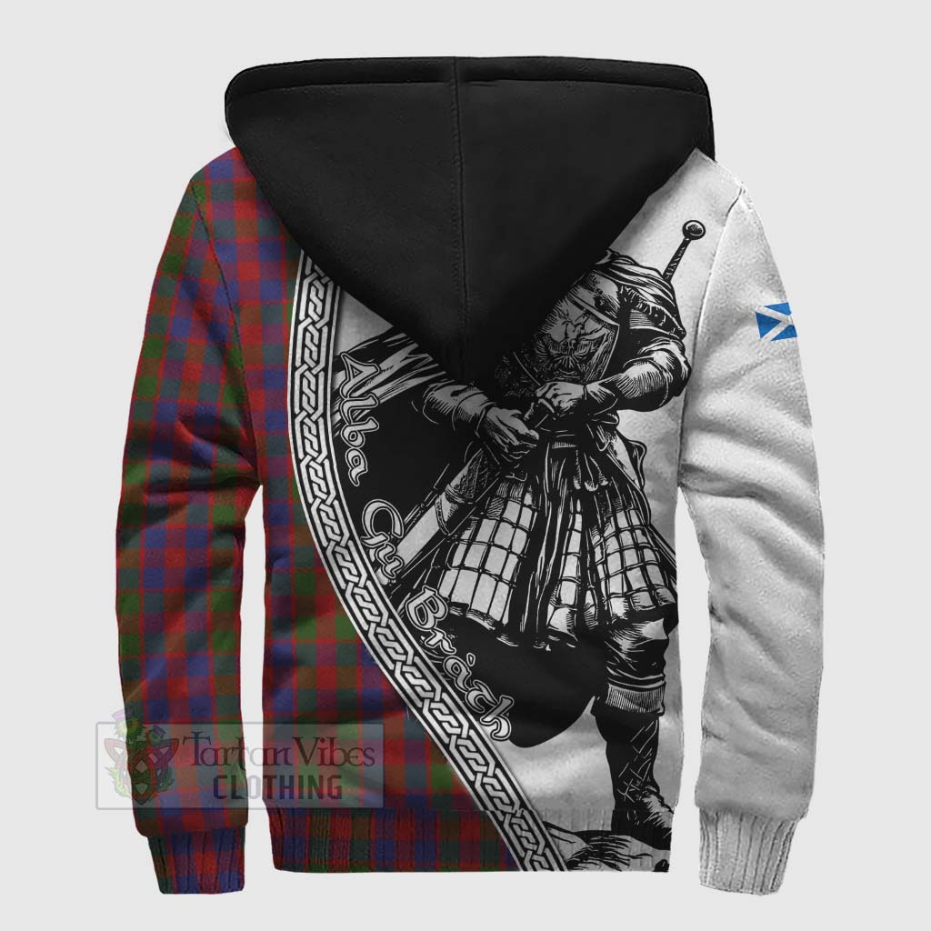 Gow Tartan Clan Crest Sherpa Hoodie with Highlander Warrior Celtic Style - Tartan Vibes Clothing