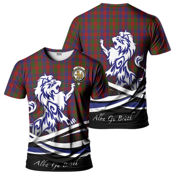 Gow Tartan T-Shirt with Alba Gu Brath Regal Lion Emblem - Tartan Vibes Clothing