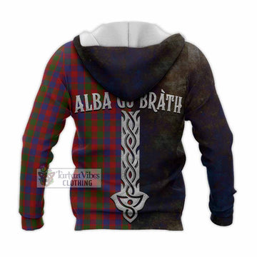 Gow Tartan Family Crest Knitted Hoodie Alba Gu Brath Be Brave Lion Ancient Style - Tartan Vibes Clothing