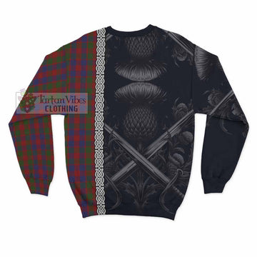 Gow Tartan Sweatshirt with Family Crest Cross Sword Thistle Celtic Vibes - Tartan Vibes Clothing