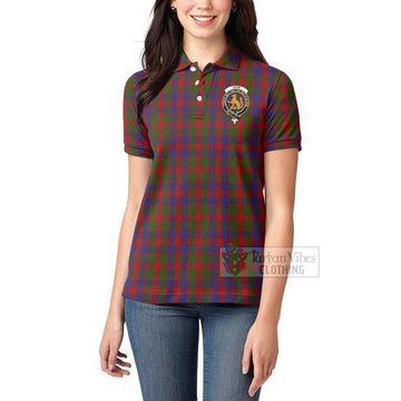 Gow Tartan Women's Polo Shirt with Family Crest and Bearded Skull Holding Bottles of Whiskey - Tartan Vibes Clothing