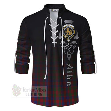 Gow Tartan Ghillie Kilt Shirt Featuring Alba Gu Brath Family Crest Celtic Inspired - Tartan Vibes Clothing