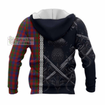 Gow Tartan Knitted Hoodie with Family Crest Cross Sword Thistle Celtic Vibes - Tartan Vibes Clothing