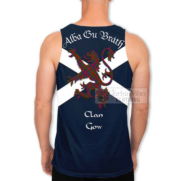Gow Tartan Lion Rampant Men's Tank Top Proudly Display Your Heritage with Alba Gu Brath and Clan Name - Tartan Vibes Clothing