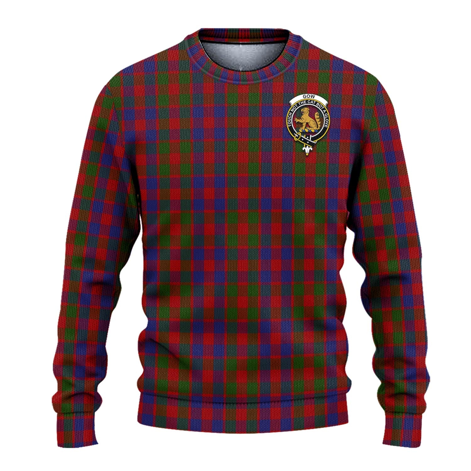Gow Tartan Ugly Sweater with Family Crest - Tartan Vibes Clothing