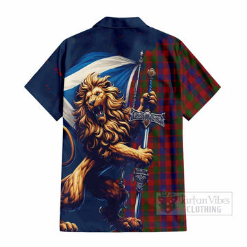 Gow Tartan Family Crest Hawaiian Shirt with Scottish Majestic Lion - Tartan Vibes Clothing