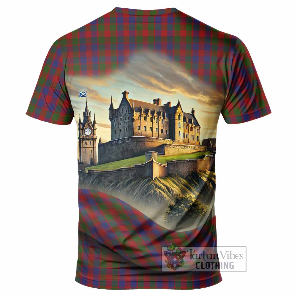 Gow Tartan Family Crest T-Shirt with Scottish Ancient Castle Style - Tartan Vibes Clothing