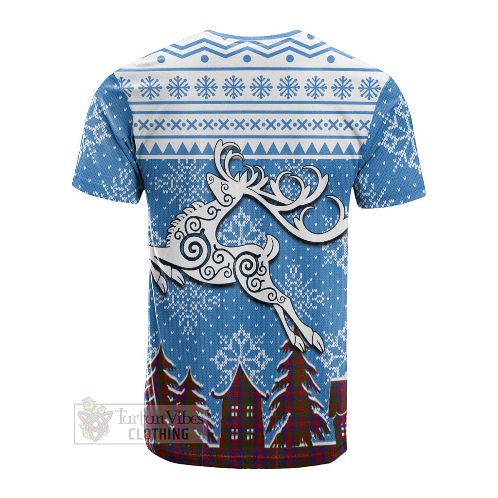 Gow Clan Christmas Cotton T-shirt Celtic Reindeer Style - Tartan Vibes Clothing