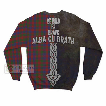 Gow Tartan Family Crest Sweatshirt Alba Gu Brath Be Brave Lion Ancient Style - Tartan Vibes Clothing