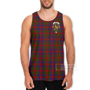 Gow Tartan Men's Tank Top with Family Crest and Bearded Skull Holding Bottles of Whiskey - Tartan Vibes Clothing