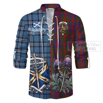 Gow Tartan Ghillie Kilt Shirt Happy St. Andrew's Day Half Tartan Style - Tartan Vibes Clothing