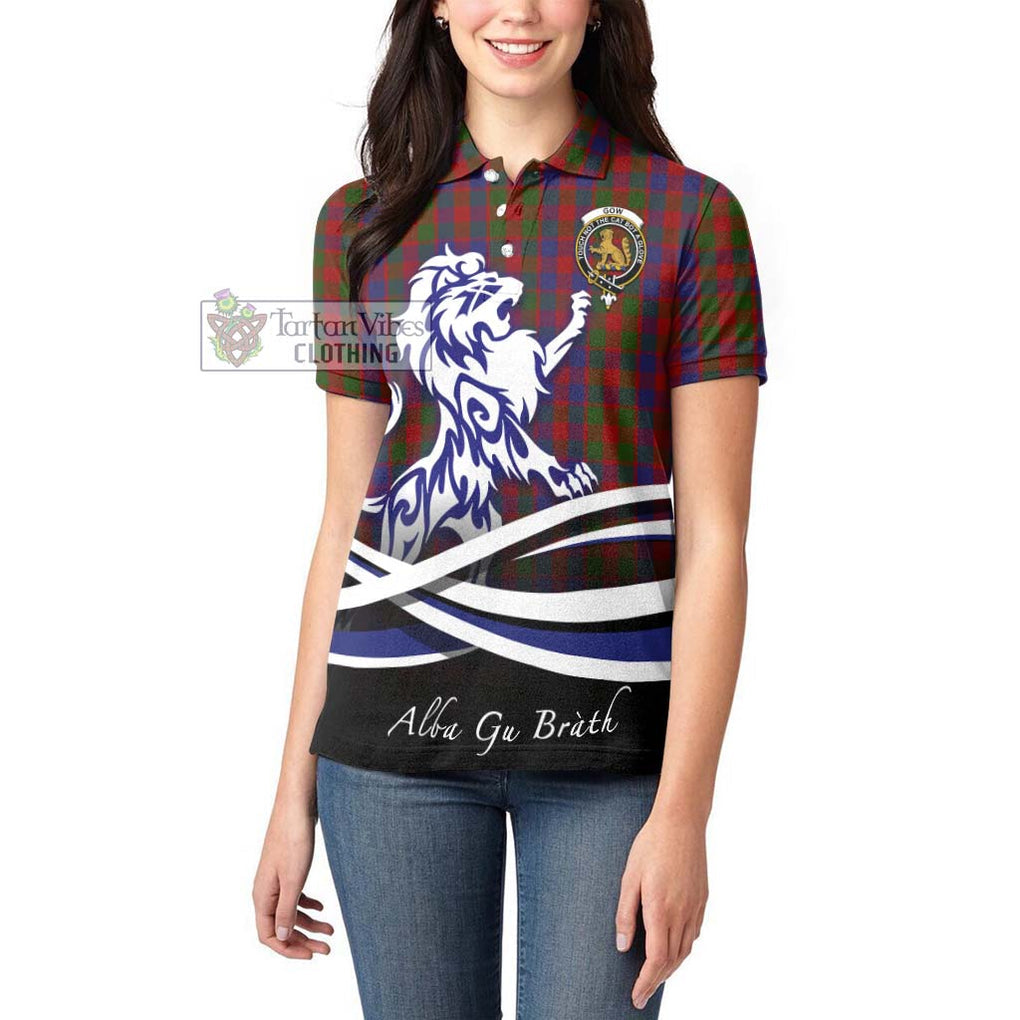 Gow Tartan Women's Polo Shirt with Alba Gu Brath Regal Lion Emblem - Tartan Vibes Clothing