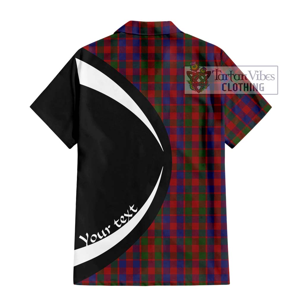 Gow Tartan Short Sleeve Button Up with Family Crest Circle Style - Tartan Vibes Clothing