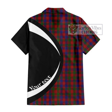 Gow Tartan Short Sleeve Button Up with Family Crest Circle Style - Tartan Vibes Clothing
