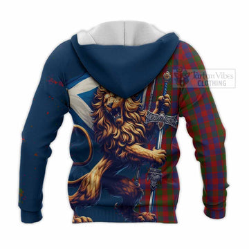 Gow Tartan Family Crest Knitted Hoodie with Scottish Majestic Lion - Tartan Vibes Clothing